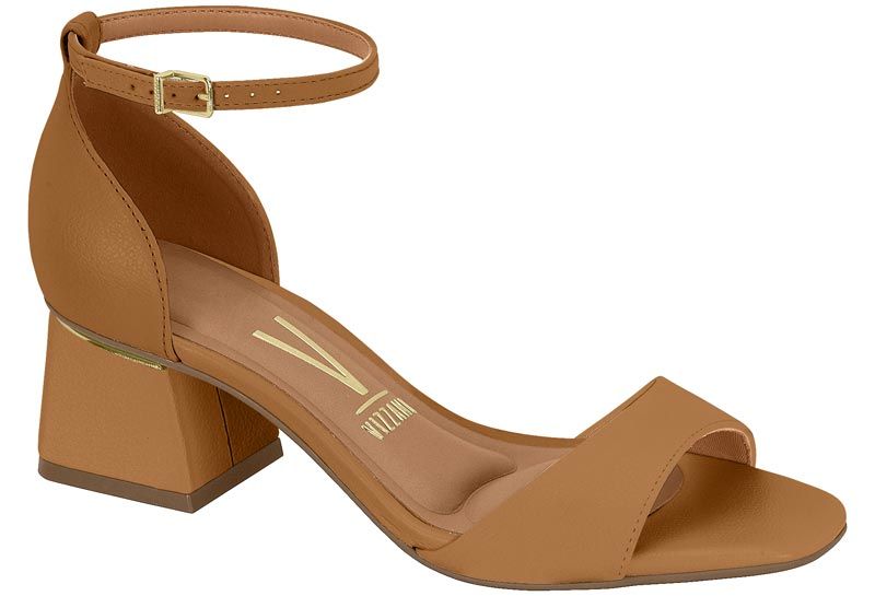 Sand�lia Vizzano 6428.143 De Salto Bloco - Camel
