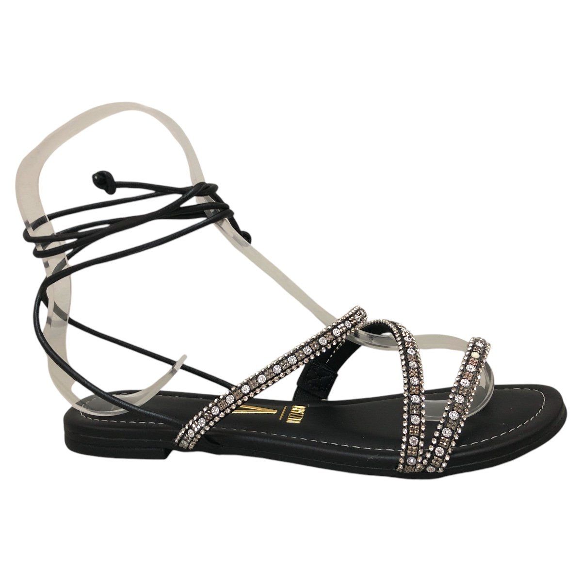 Sand�lia Vizzano 6371.387 - Preto / Cristal Black Diamond