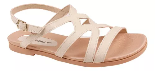 Sand�lia Rasteira Feminina Piccadilly 418085 - Off White