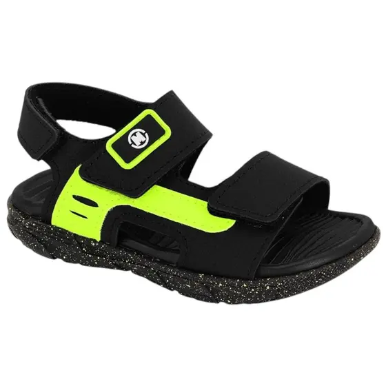 Sand�lia Infantil Molekinho 2135.765 Preto/Amarelo Neon