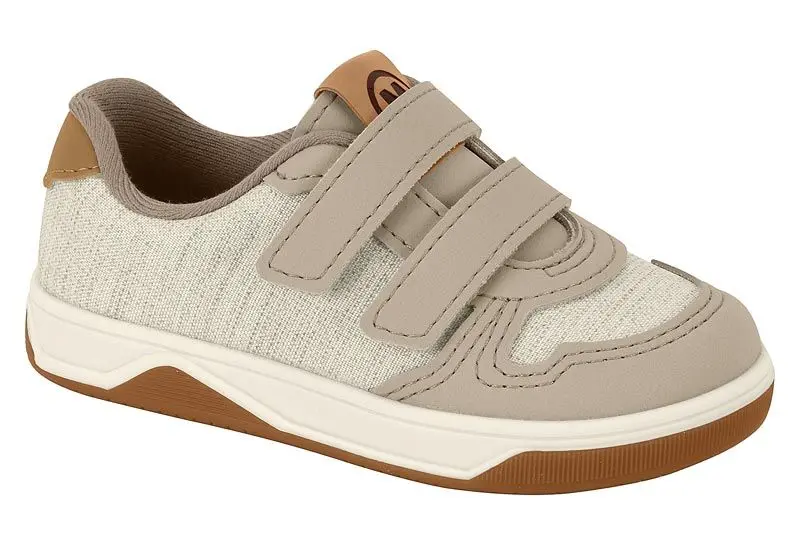 Sapat�nis Infantil Masculino Molekinho 2623.102 Branco-Off/ Areia/ Caramelo