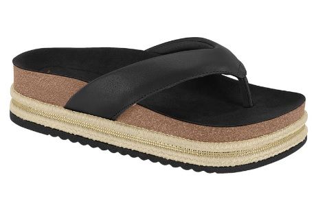 Tamanco Beira Rio 8546.100 Papete Anabela Dedo Feminino - Preto