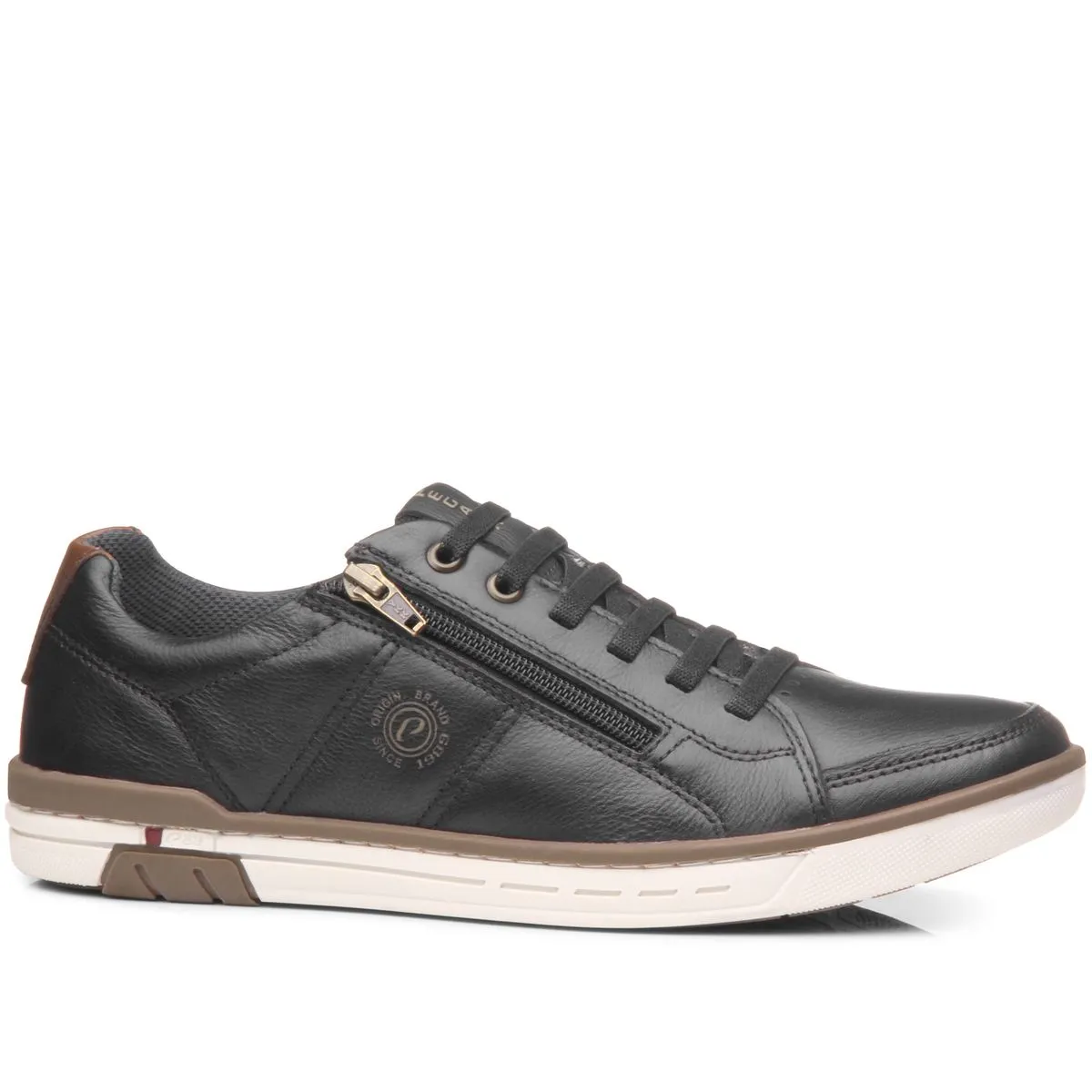 Sapat�nis Pegada Masculino em Couro Preto 119313-06