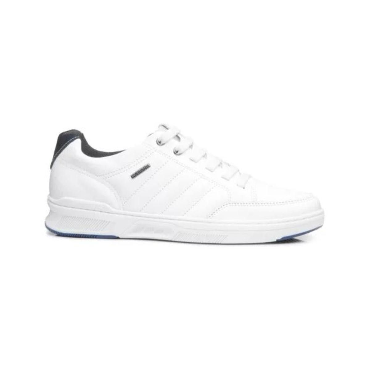 Sapat�nis Pegada Masculino em Couro Branco 110604-01