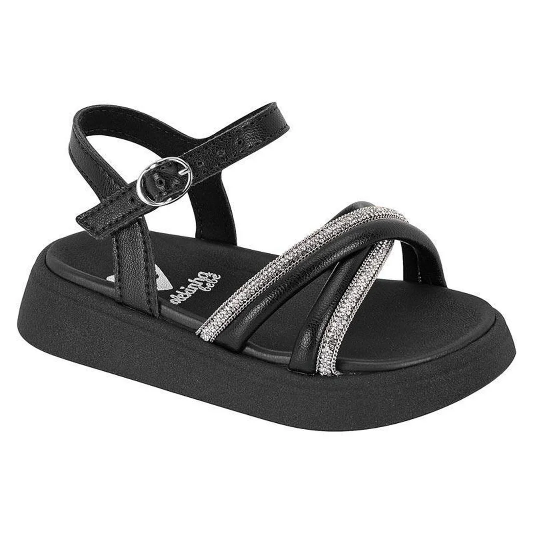 Sand�lia Papete Infantil Molekinha 2733.104 Meninas - Preto