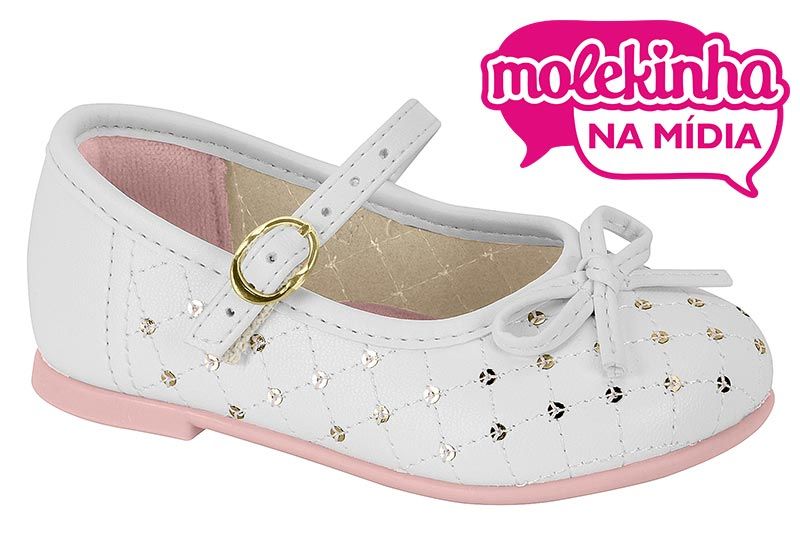 Sapatilha Infantil Menina Molekinha 2106.1054 - Branco