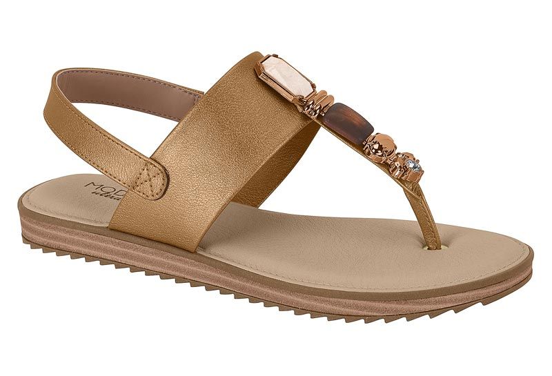 Sand�lia Modare Feminina com Pedrarias - Brilho 7141.120 - Avel�/ Bronze