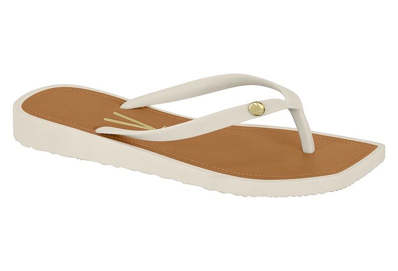 Chinelo Feminino Casual Vizzano 6531.100 - Branco Off/ Camel