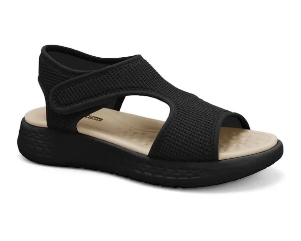Sand�lia Comfortflex 2547304 Papete com Velcro - Preto