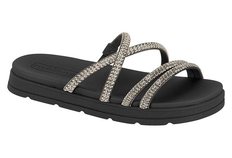 Chinelo Papete Moleca 5490.112 - Preto/Graf/Hematite
