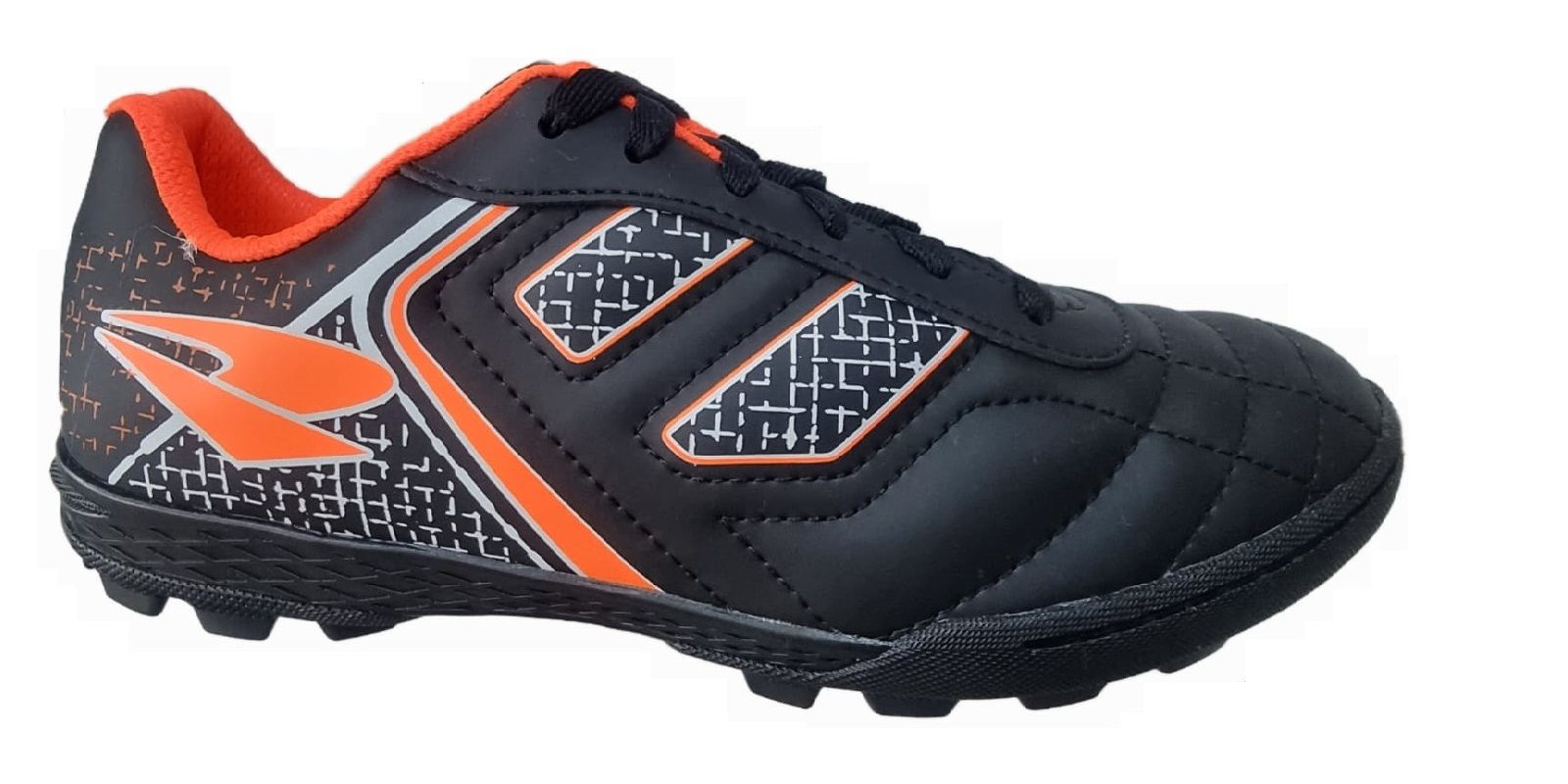 Chuteira T�nis Society Dray 305 Preto-Laranja infantil Original Unissex