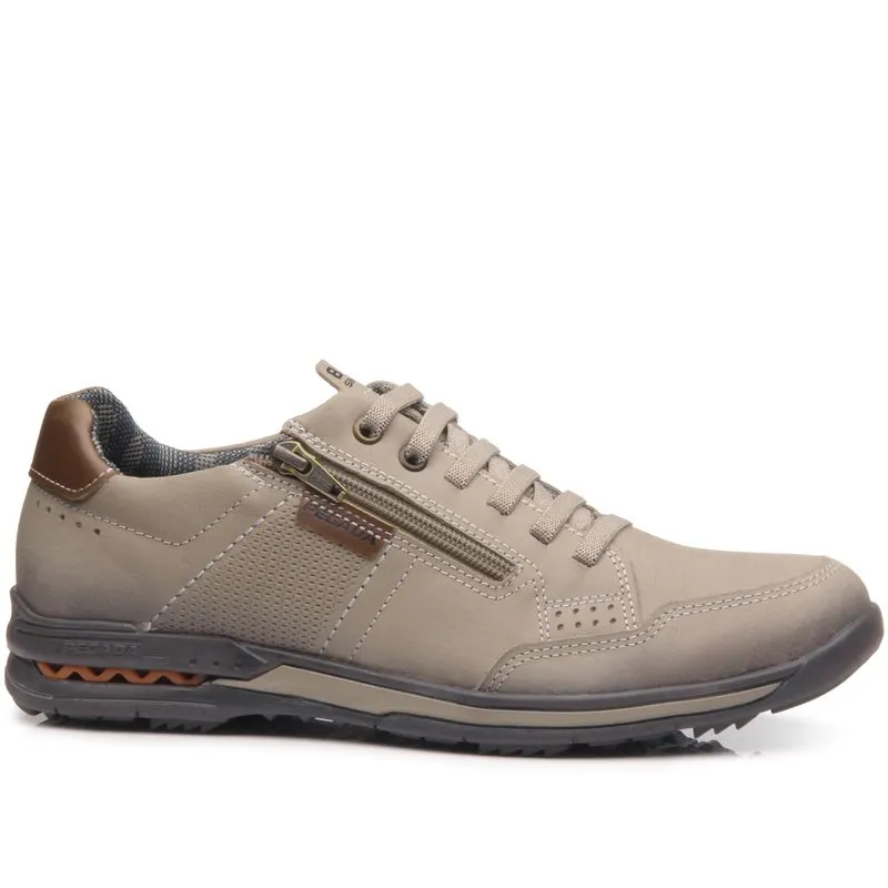 SAPAT�NIS PEGADA MASCULINO EM COURO 114861 - AREIA/ CONHAQUE