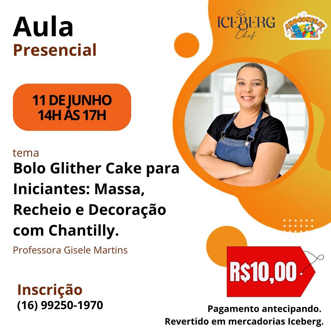 BOLO GLITER CAKE P/ INICIANTES com Prof Gisele Martis da Iceberg