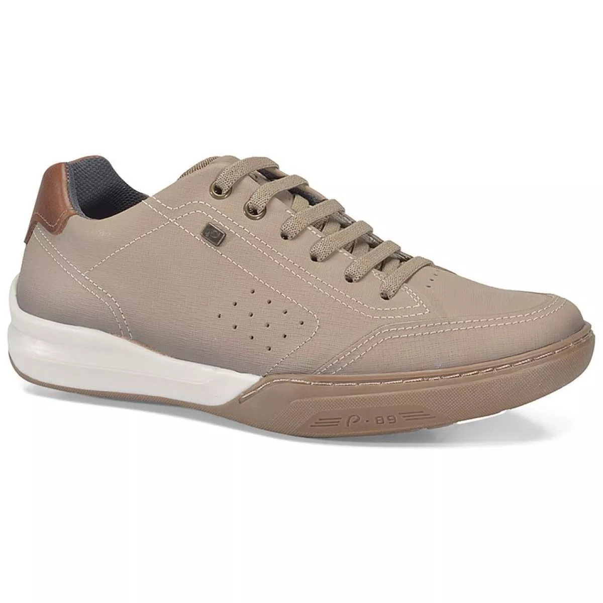 SAPATENIS MASCULINO PEGADA 111005-04 AREIA/CONHAQUE