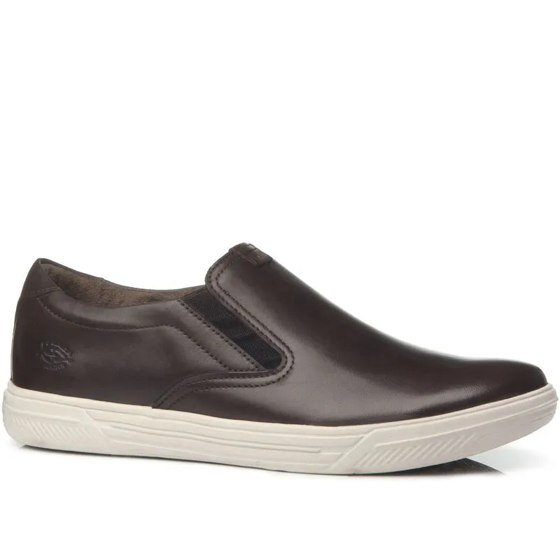 T�nis Casual Pegada Masculino em Couro 110402-02 Chocolate 
