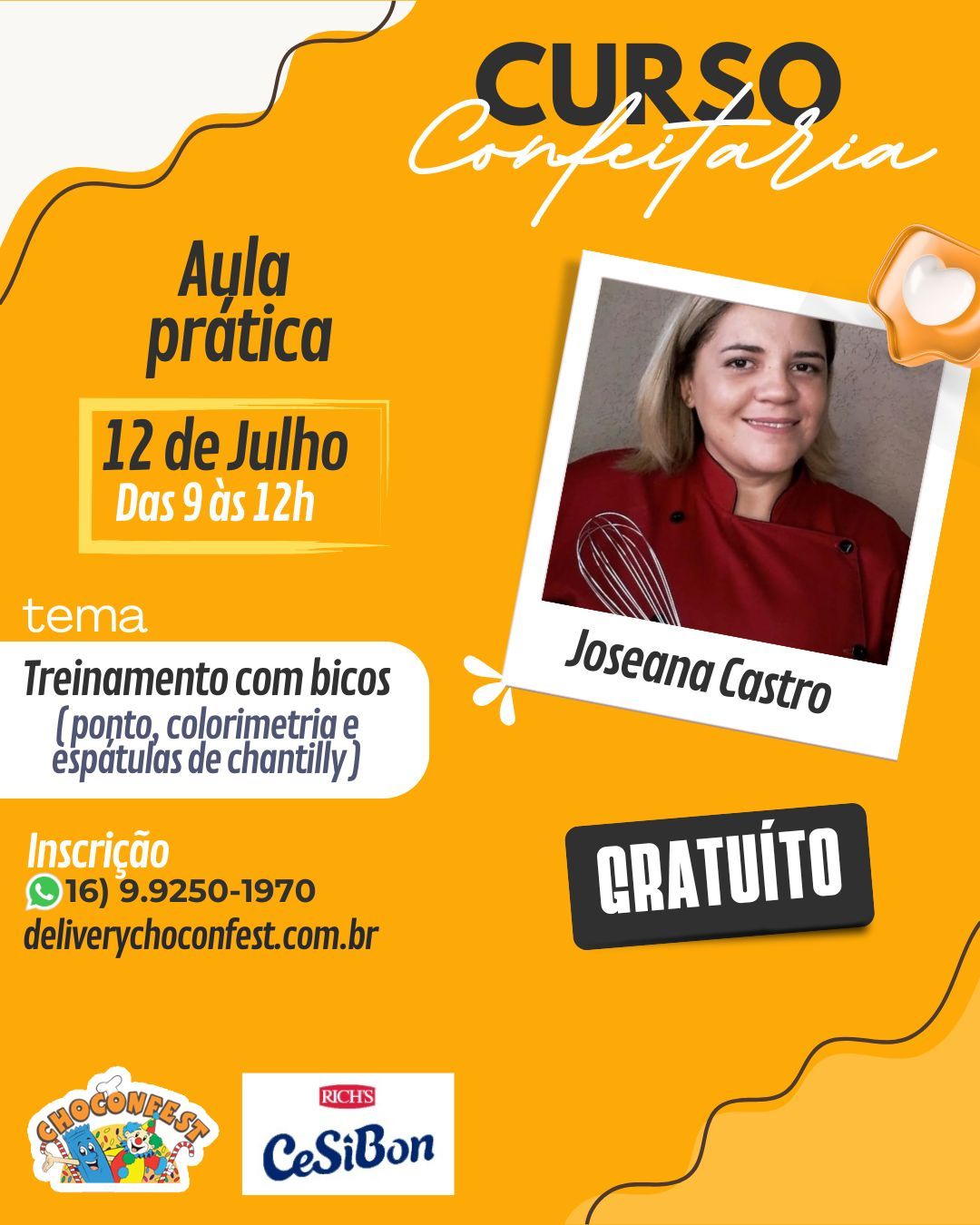 AULA PRTICA: treinamento com bicos com a prof Joseana Castro da Cesibon (Richs)