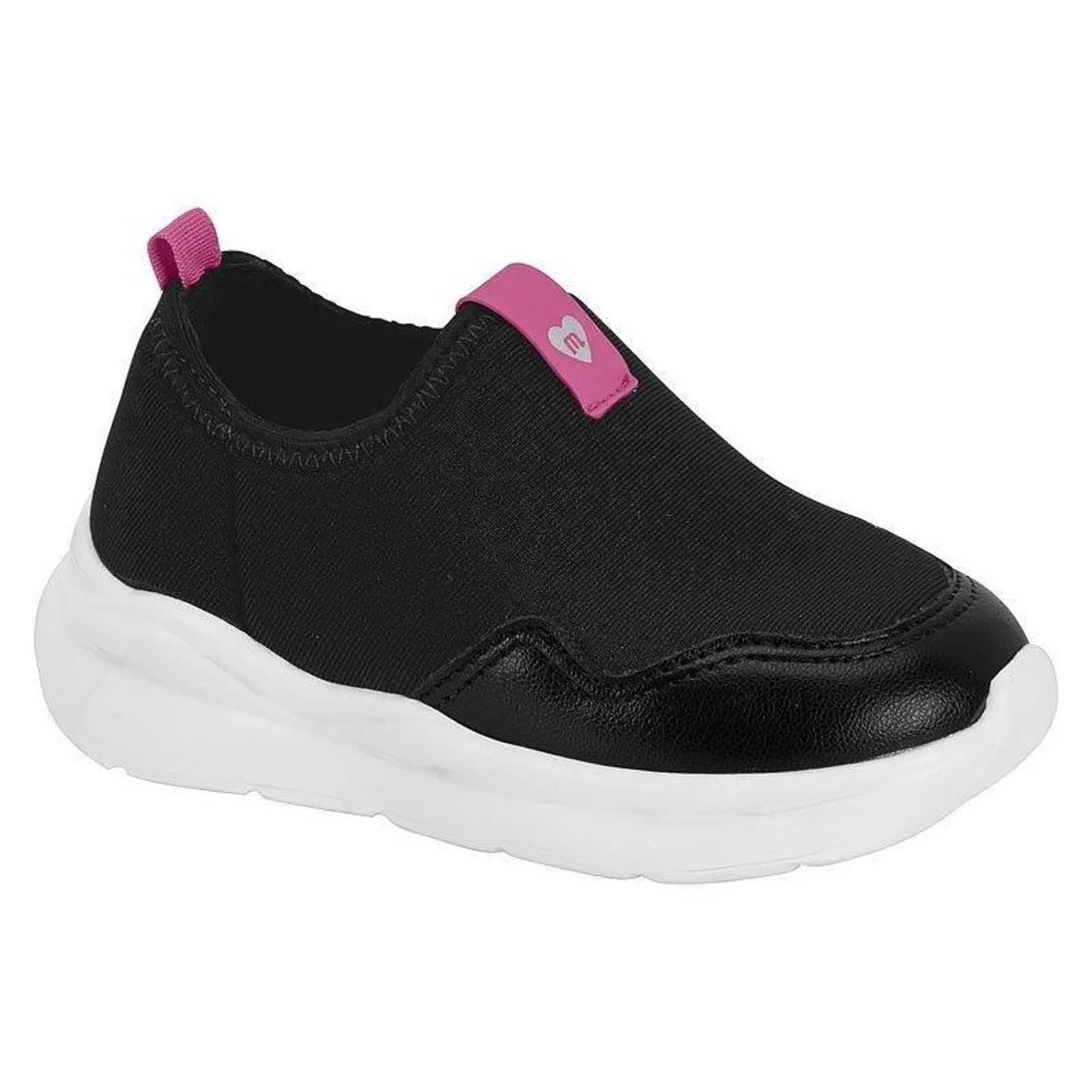 Tenis Molekinha 2738.100 - Preto+Rosa