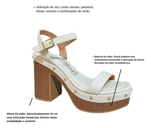 Sand�lia Vizzano 6541.200 11cm - Off White
