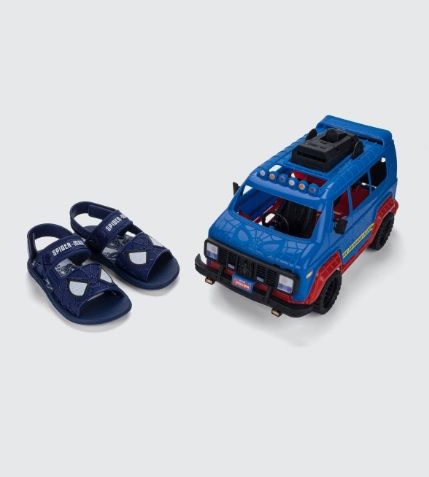 Sand�lia Infantil Azul Homem Aranha com Furg�o Grendene Kids