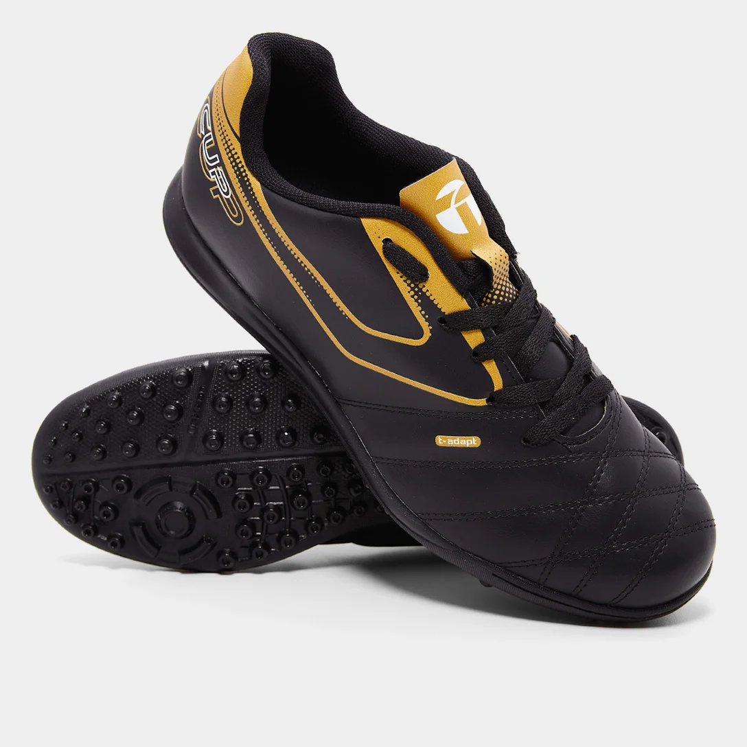 Chuteira Society Topper Cup VIII - Preto+Dourado