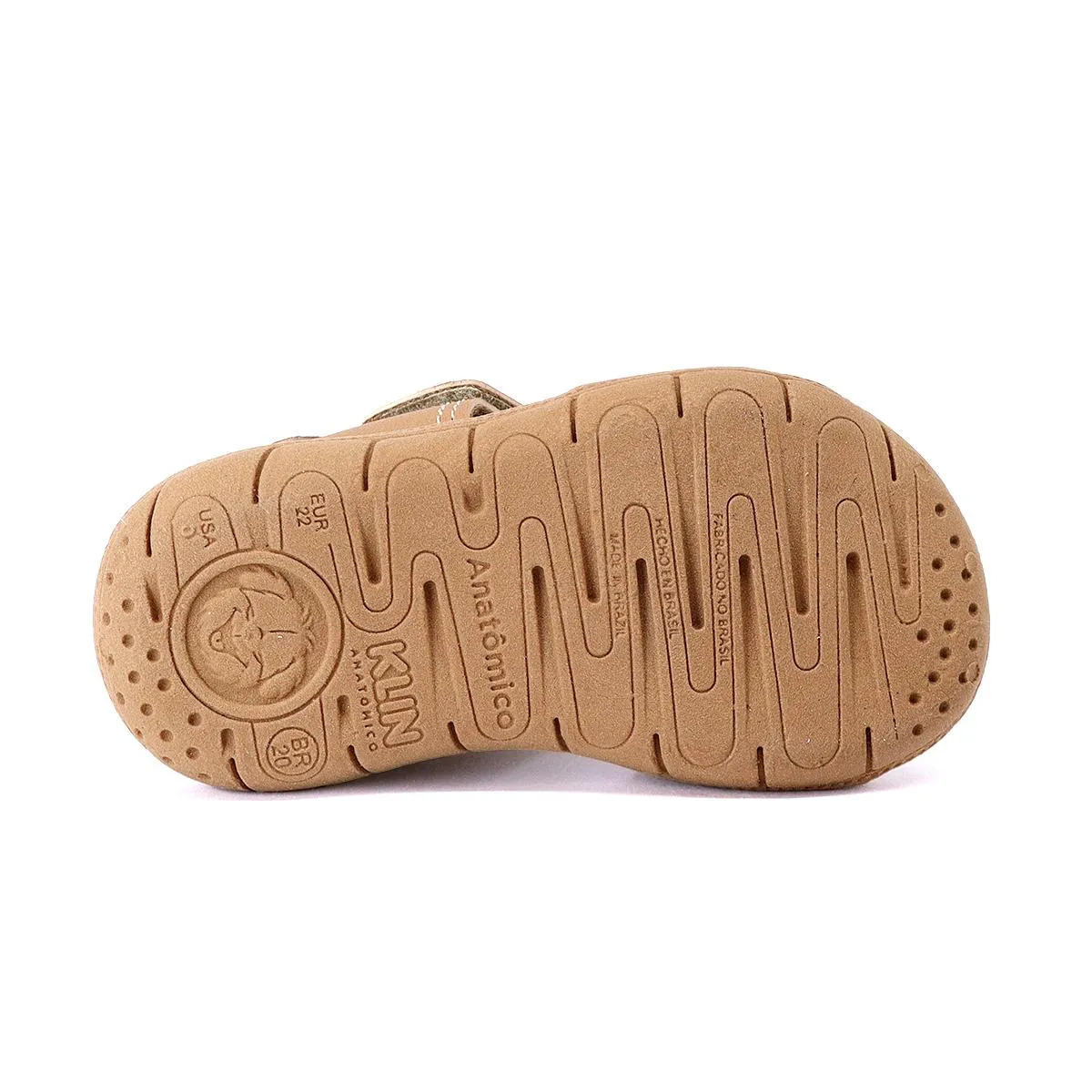 Sandália Klin Tic Tac Velcro 171262000 - Capuccino/ Palha