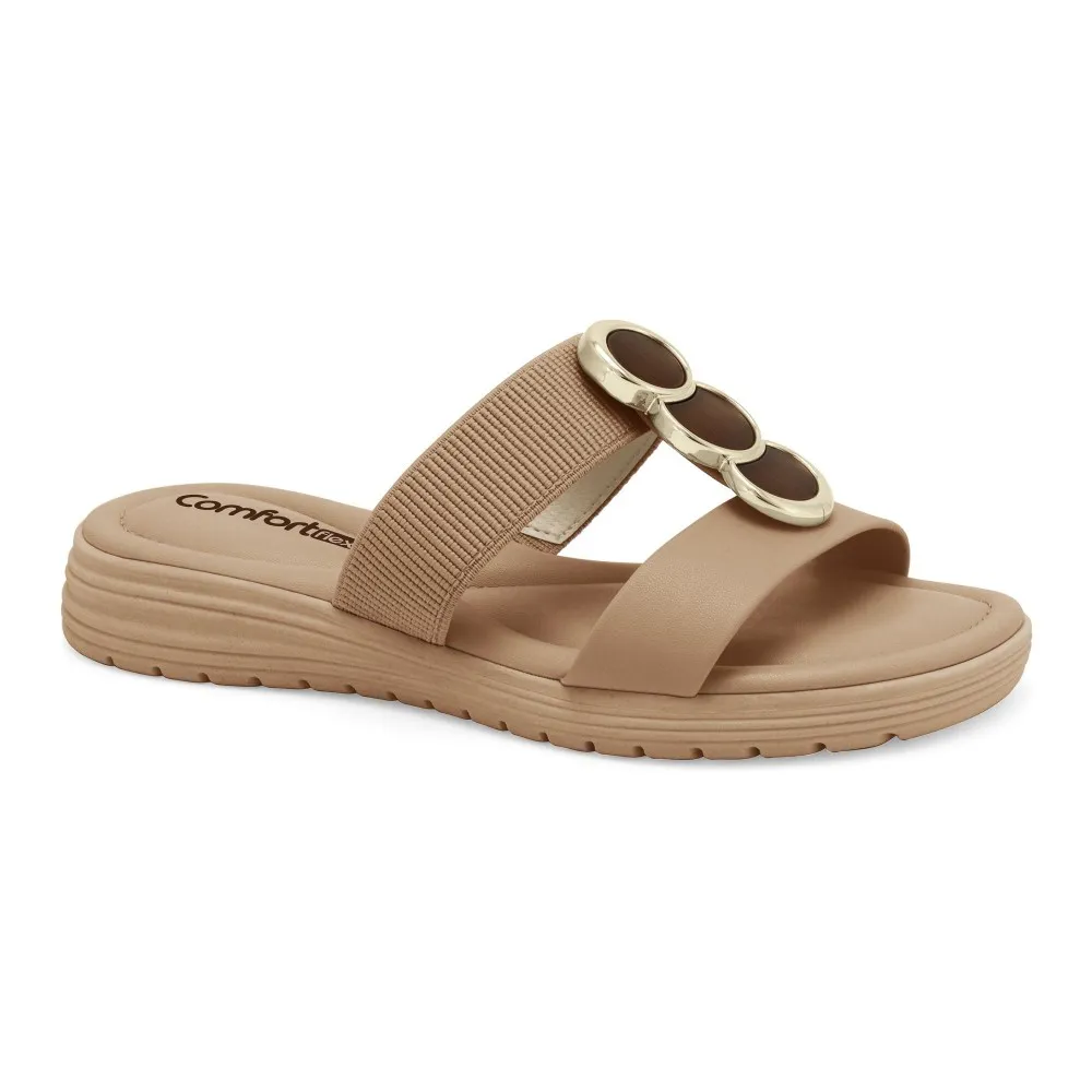 Tamanco Feminino Comfortflex 2551401 - Caqui