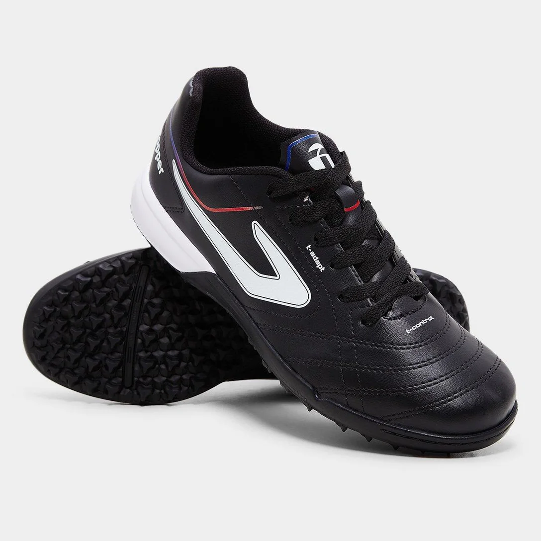 Chuteira Society Topper Bairro Unissex - Preto/ Branco/ Natural