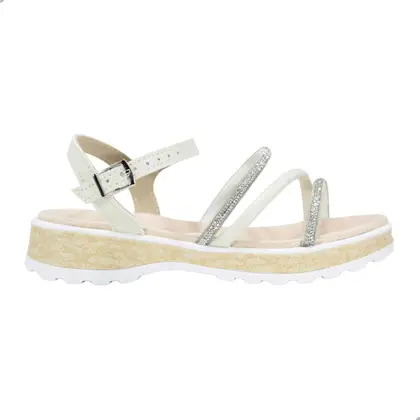 Sand�lia Infantil Molekinha 2361.205 Branco Off/Branco/ N�quel/ Creme