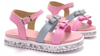 Sand�lia Infantil Feminina Molekinha 2724.124 - Rosa Ballet/ Azul Sky