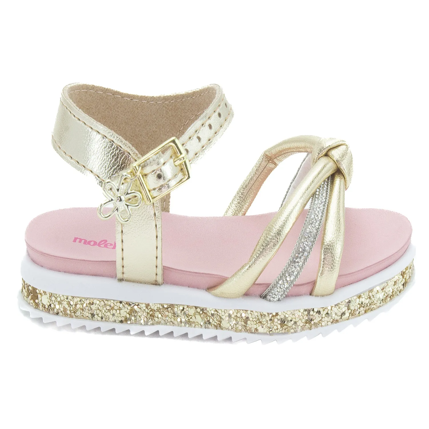 Sand�lia Infantil Menina Molekinha 2724.121 - Dourado