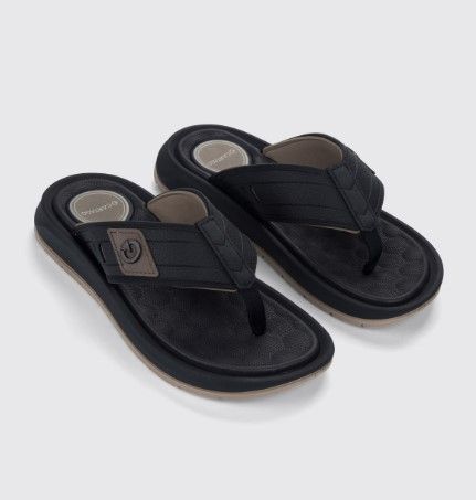 Chinelo de Dedo Santorini VIII Cartago BP800 - Bege/ Preto