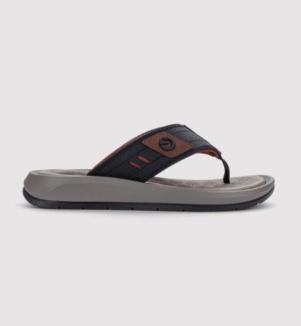 Chinelo de Dedo Santorini VIII Cartago BU352 - Preto/ Cinza/ Marrom