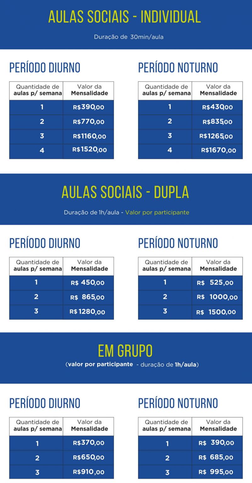 Tabela de pre�os - Centro de Treinamento de T�nis Naufel Tennis