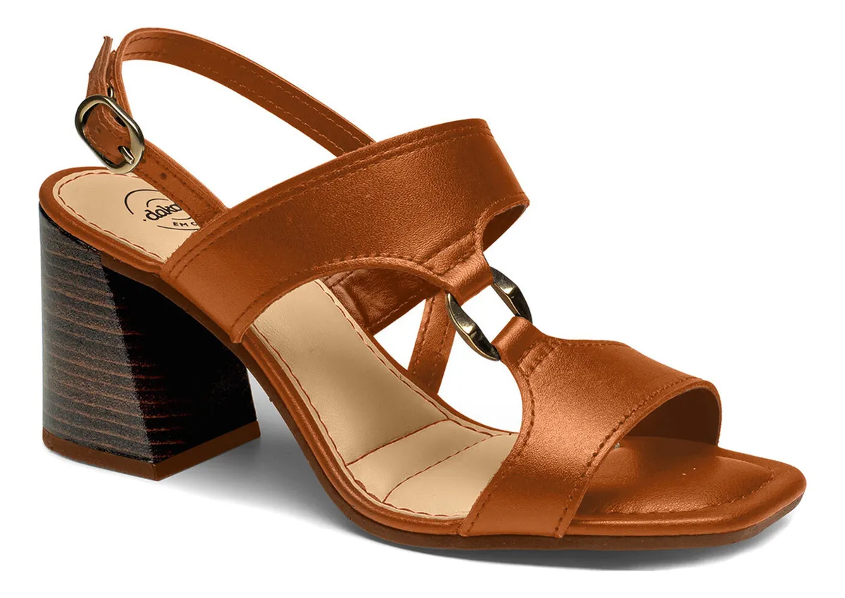 Sand�lia Dakota Db161 De Salto Bloco - Titanium