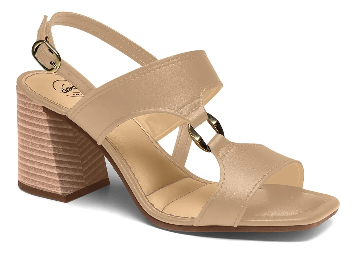 Sand�lia Dakota Db161 De Salto Bloco - Tule