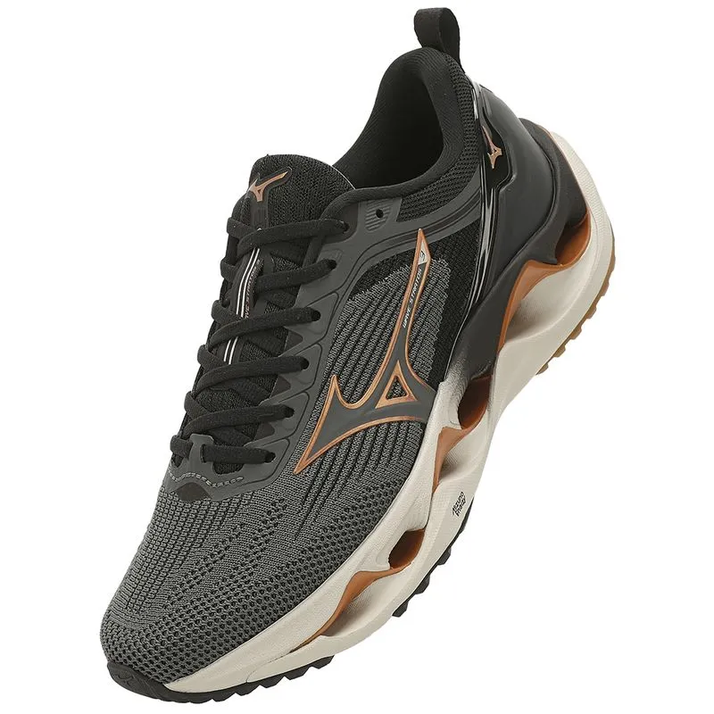 T�nis de Corrida Mizuno Wave Stratos 3 - Chumbo/ Bronze
