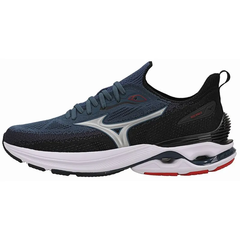 T�nis de Corrida Mizuno Wave Mirai 8 - Petr�leo/ Preto