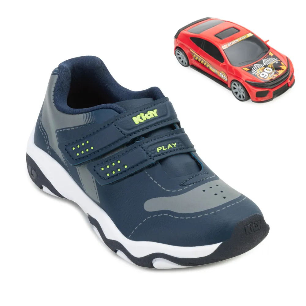 T�nis Kidy Play Infantil KD24-00706702466 - Marinho-Cinza-Amarelo