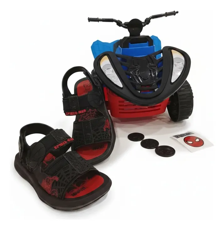 Sand�lia Grendene Homem Aranha 23335 - Preto Vermelho