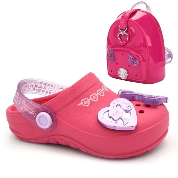 Babuche Barbie Pop Pins com Mochila 23340 - Rosa